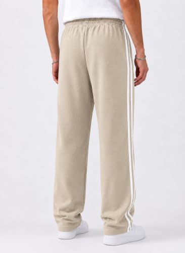 Image of ENDEAVOUR WEAR Men's Baggy Striped Relaxed Oversized Fit Track Pants | Cotton Rich Fabric | Straight Loose Fit Non-Cuffed | Gym, Streetwear & Casual Comfort Track Pants Lounge Pants