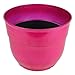 Garden Elements Indoor/Outdoor Glazed Brushed Happy Plastic Planter, Large, Bright Pink, 15