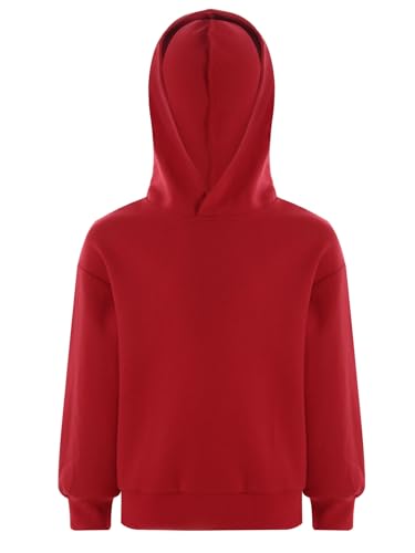 Kids Boys Pullover Hoodies Girls Hooded Sweatshirt Solid Color Tops Casual Outfits