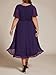 Ever-Pretty Women's Plus Size Formal Wedding Guest Dresses for Curvy Women A Line Chiffon Midi High Low Cocktail Dress Deep Purple US18