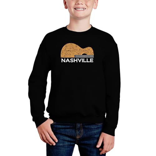 Nashville Guitar - Boy's Word Art Crewneck Sweatshirt