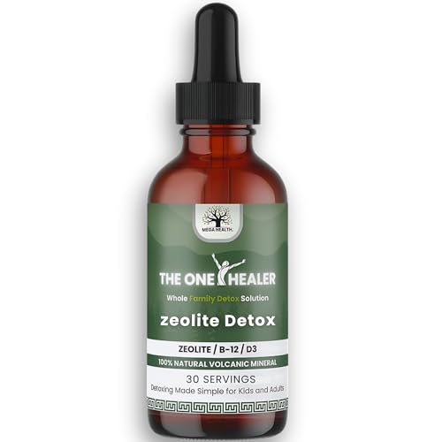 The One Healer Zeolite Detox for Kids & Adults – Pure Zeolite Drops with Methyl B12 and Vitamin D3 for Heavy Metal Detox and Full Body Cleanse – Advanced Natural Formula -1.1oz Liquid Drops Supplement