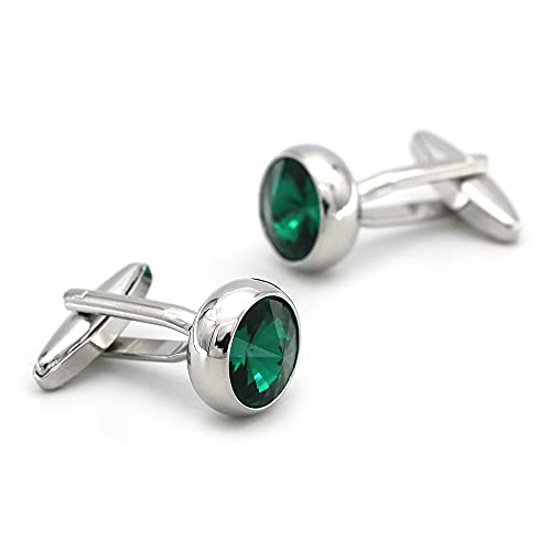 Mancuernillas de lujo para hombre con piedra verde miniatura 2