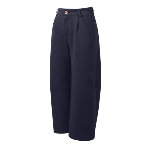 Elneeya Womens Barrel Sweatpants Loose High Waisted Casual Office Pants - image 4