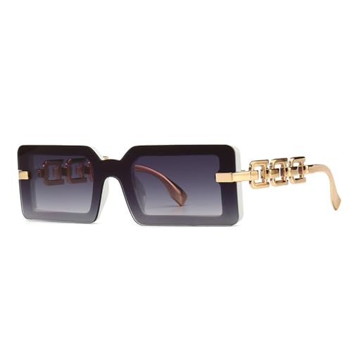 Lunettes de soleil carrées de luxe MUTYNE avec monture chaîne rétro chic