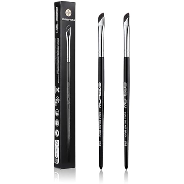 EIGSHOW Zestaw pędzli do eyelinera, ukośny pędzel do eyelinera, delikatny, zakrzywiony pędzel do eyelinera, ultra cienki, zakrzywiony eyeliner, zestaw 2 pędzli do makijażu (E865)
