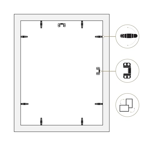 MCS Studio Gallery 16x20 Poster Frame Black Woodgrain, Vertical & Horizontal Wall Hanging Large Picture Frame for Photos, Posters & Art Prints (1-Pack)