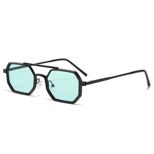 Lunettes de soleil rétro double pont pour éliminer l'éblouissement en métal noir