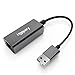 Produktbild USB zu Ethernet Adapter, Aluminiumlegierung Treiberfrei USB 2.0 auf 10/100 Mbps, LAN Netzwerk RJ45 Internetadapter, kompatibel mit MacBook, Surface, Notebook PC mit Windows, XP, Vista, Mac/Linux