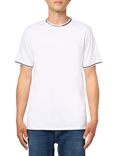 T-shirt Karl Lagerfeld col en U homme qui ne se détend pas au lavage