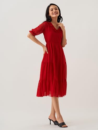 Image of AASK Dress for Women One Piece Kurta Set Tops Knee-Length Fit And Flare Dresses