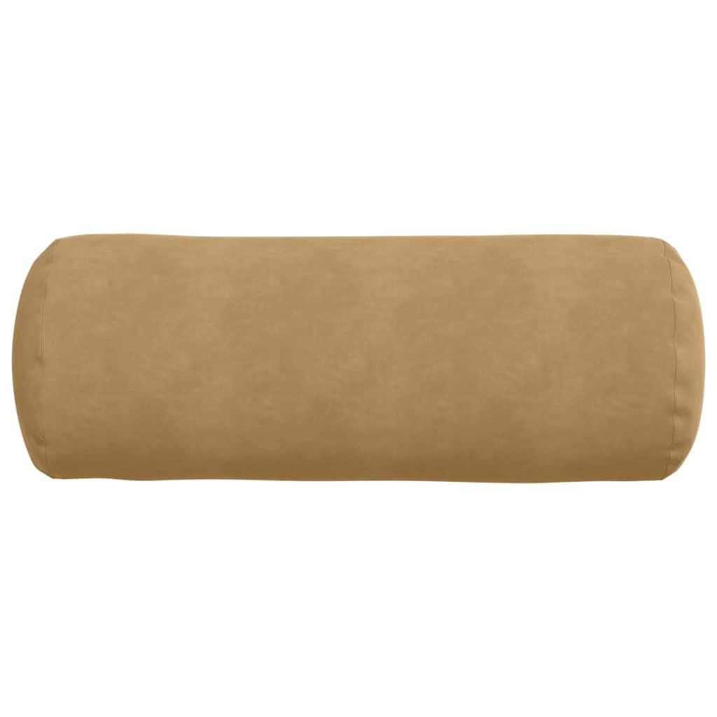 2er Set Bolsterkissen Braun 25 x 70 cm Cord Nackenrollen | Weiche Nackenrollen aus strukturiertem Cord für gemütliche Stunden im Wohnzimmer und Schlafzimmer. Mit Reißverschluss.