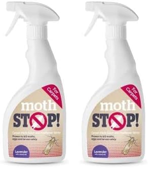 Lakeland Moth Stop Carpet Moth Killer & Freshener Spray 500ml   Effective For 3 Months Covers 25m  Pack of 2