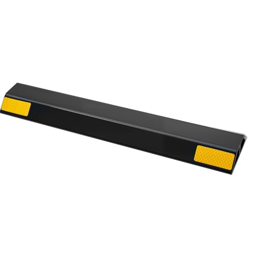 VEVOR Parkstopper Radstopper 2 Stk. (446 x 90 x 32 mm) Einparkhilfe Parkbegrenzung mit Reflektorstreifen, Parkplatzsperre aus PP für Autos Lieferwagen Lkw, Radführungsblock, Parkplatzbegrenzung