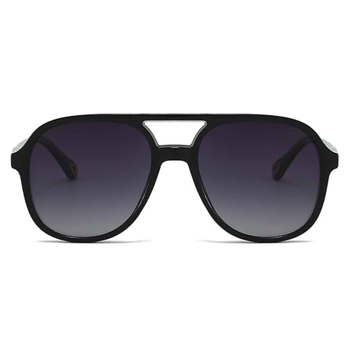 Retro Aviator Polarized Sunglasses for Womens Men Classic 70s Trendy Square Shades