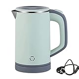 【Diseño seguro】Todo el cuerpo interior del hervidor está hecho de acero inoxidable SUS-304 apto para uso alimentario, libre de BPA y otras sustancias nocivas. El exterior del hervidor agua eléctrico está cubierto con una capa aislante para evitar el riesgo de quemaduras.