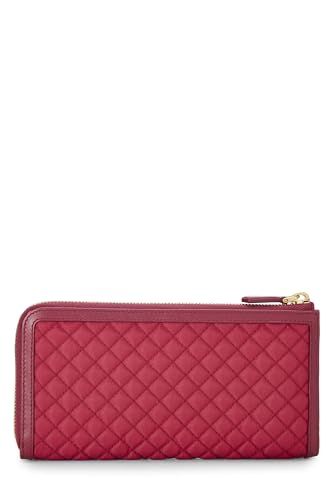 Pre-Loved Pink Quilted Nylon Wallet, Pink3