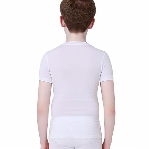 Kids Compression Shirt Underwear Boys Youth Under Base Layer Short Sleeve Top SK2