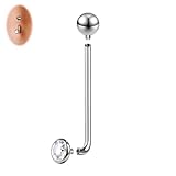 BodyAce 14G Solid Titanium Christina Piercings, Internally Threaded L Bent Christina Barbells, Cubic Zirconia Belly Rings Christina Piercing Jewelry [Bar Length:22mm]