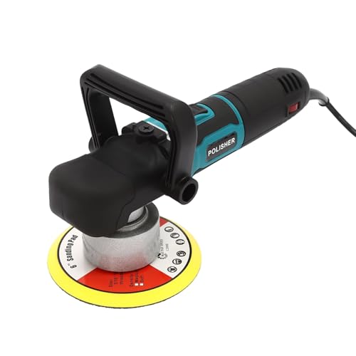 HINOPY Pulidora, 850 W, máquina pulidora excéntrica, juego de 6 velocidades variables, para encerar y pulir coches, faros y muebles