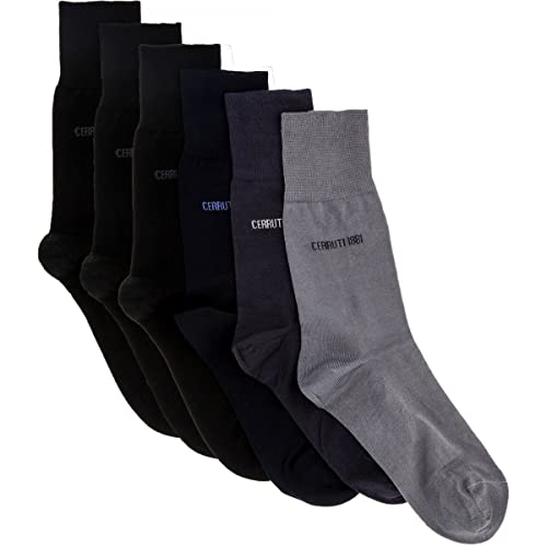 Cerruti 1881 Pack de 6 paires de chaussettes fil d'Ecosse Classic - 39/42 Noir, Bleu, Blanc, Anthracite, Gris Cover