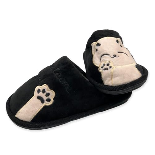 Pantufa Gatinho Infantil Tam 30/31 Chinelo Para Dormir Quarto casa Macio Confortável Flexível Feminina infantil adulto Preto