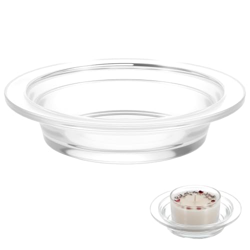 1 Pcs Wax Warmer Replacement Dish 4.5 Inch Glass Heating & Melting Plate Round Aromatherapy Tray Candle Heatings Bowl Replacement Wax Heating Tray for Home Office Lamp Waxes Oil Melting Heatings