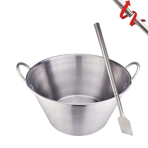 ARC Stainless Steel 21 Inches Heavy Duty Mexican Cazo Para Carnitas with 36 Mixing Paddle 41QT Large Outdoor Wok Great for Carnitas and Braising