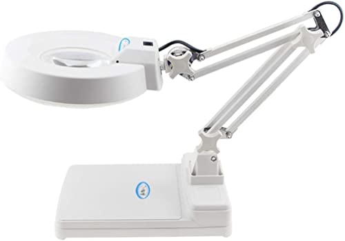 Desktop Magnifying Glass - LED Desk Lamp with Electronic Maintenance Inspection High Magnification Old Reading Micro-Carving Beauty Lamp Magnifier Marriage