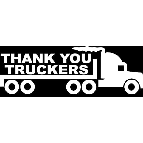 So Cool Stuff Thank You Truckers Big Rig - Vinyl 5.5 Inches (Color: White) Decal Laptop Tablet Skateboard Car Windows Sticker Cover