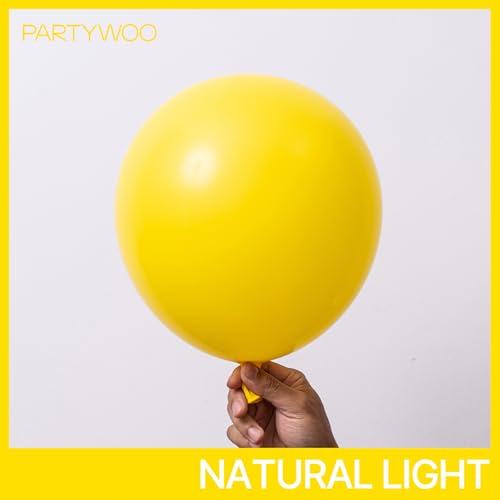 Image of PartyWoo Yellow Balloons 101pcs 12 Inch Yellow Latex Helium Balloons for Birthday Baby Shower Graduation Sunflower Anniversary Engagement Bee Hawaiian Beach Lemon Theme Party Decorations Yellow-Y55