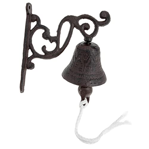 BEBEMOKO Timbre de hierro fundido vintage con diseño de pájaro, letrero de bienvenida rústico para decoración de jardín y hogar, encantador timbre para colgar en la pared, estilo retro, ideal para