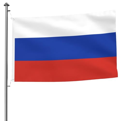 Drapeau russe double face 1,5 x 2,4 m évite décoloration et déchirure