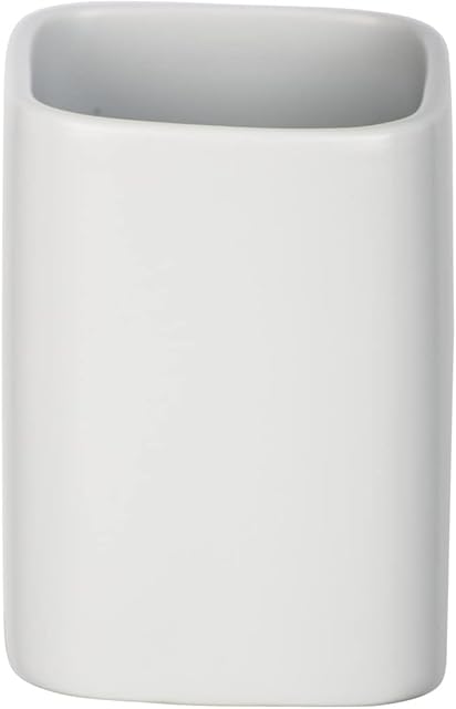 Wenko 23233100 Hexa biały uchwyt na kubek na szczoteczki do zębów, na szczoteczki do zębów i pastę do zębów, ceramiczny, 6,5 x 9 x 6,5 cm, biały