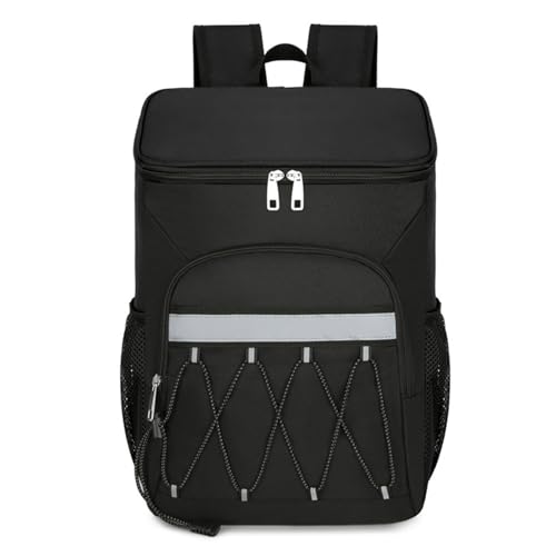 Mochila Térmica 30L em Oxford Premium, Bolsa Cooler Isotérmica Anti-derrapante com Alça Ergonômica e Refletivo, Ideal para Piqueniques, Praia e Viagens (Preto)