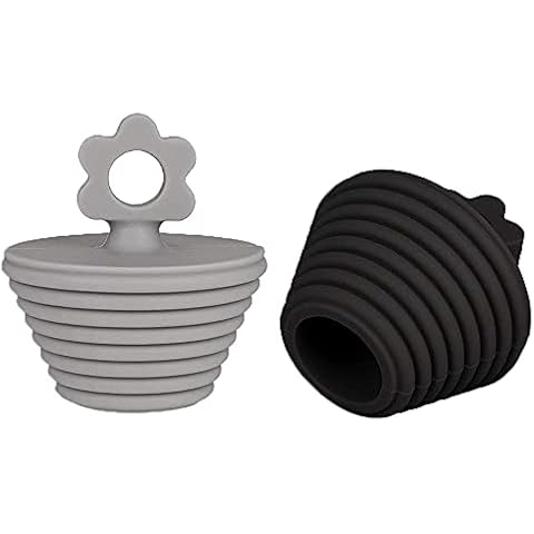 Bath Tub Stoppers, 2 Pcs Universal Drain Plug, Silicone Sink Drain Plug, Bathroom Sink Drain Plug, Drain Stopper Kitchen, for Kitchen Bathtub And Bathroom Sink Drains, Black And Gray Cover