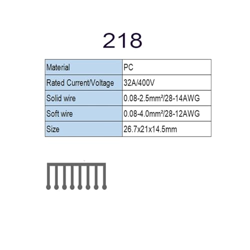 Conector de cable rápido de resorte universal y terminal compacto de empalme, 10 piezas 218 2