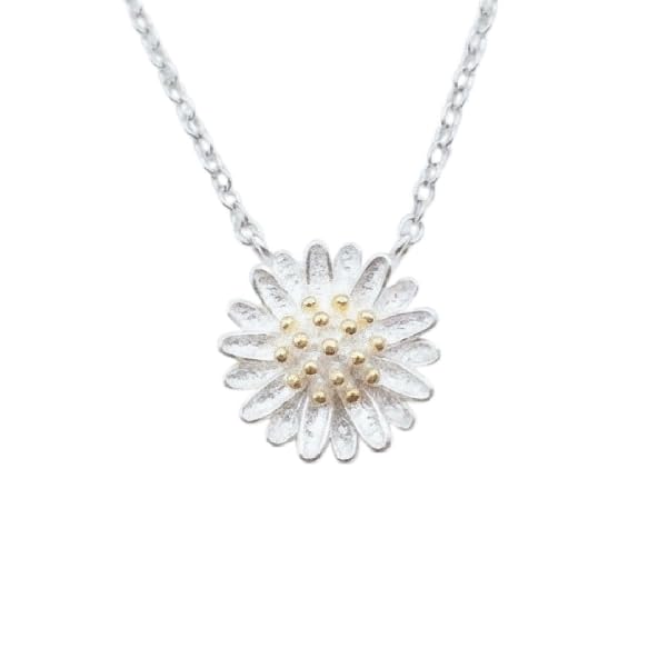 Collier marguerite argent 925 style minimaliste nature