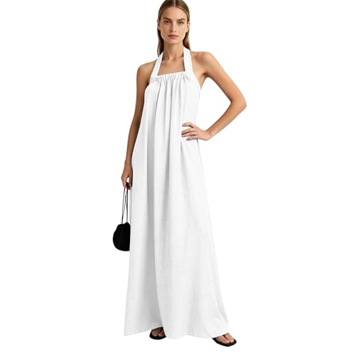 Woman's Dresses Spring, Women's Summer Sleeveless Halter Midi Dress 2026