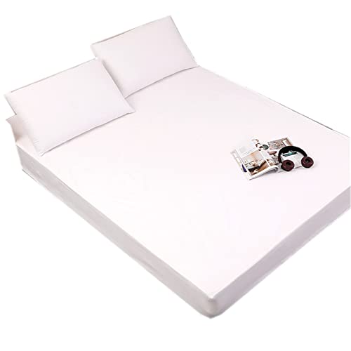 HUAJINGKEJI Sábana bajera impermeable con banda elástica, antideslizante, protector de colchón para cama individual, doble, sábana impermeable