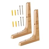 Support en bois massif : fabriqué à partir de bois solide, il offre une capacité de charge élevée, garantissant sécurité et durabilité, et aux fissures ou aux cassures, supports d'étagères pour mur