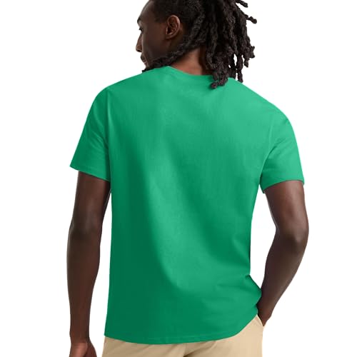 Image of Champion Men's Graphic Short Sleeve T-Shirt, Standard Fit, Tonal Script Logo, Midweight 100% Cotton