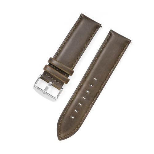 [KKTHRFFKK] Watch Strap 18mm 20mm 22mm Leather Band Quick Release Brown Black Retro Crazy Horse Wristband Accessories(Blackish G