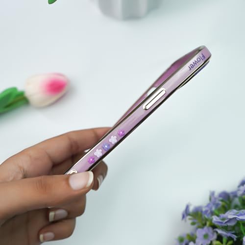 Image of Peeperly Back Cover Case for iPhone 14 Plus Soft TPU, Shockproof Protective Durable Botanical Painting Floral Petals Case for Girls & Women(Purple)