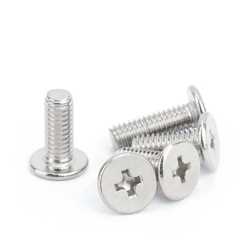 10〜100個 M1〜M6 長さ2〜60mm 十字穴付き皿頭ネジ 304ステンレススチール - 電子機器、家具、DIY用フラットヘッド機械ネジ(6mm,M6 (10pcs))