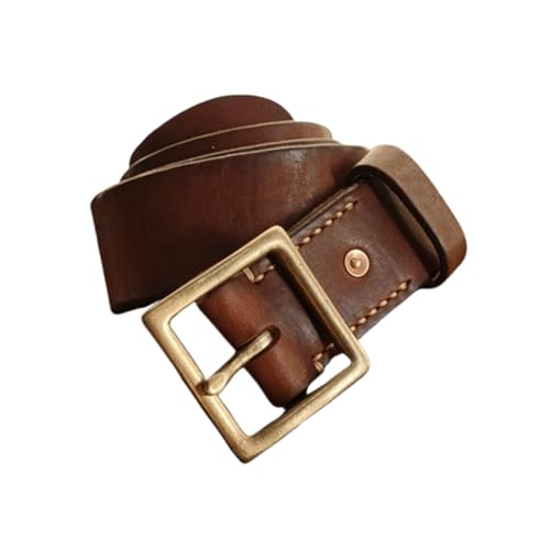 Ceinture unisexe tendance cuir de vache fait main avec boucle ardillon solide pour jeans