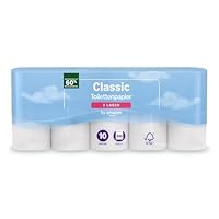 by Amazon Toilettenpapier, 3-lagig, 10 Rollen (10 Rollen, 1-er Pack) 200 Blätter pro Rolle, FSC-Zertifiziert