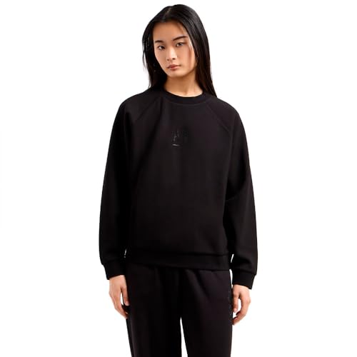 Image of Armani Exchange Women's, Icon project, shiny logo, crewneck Sweatshirt, Black, XL