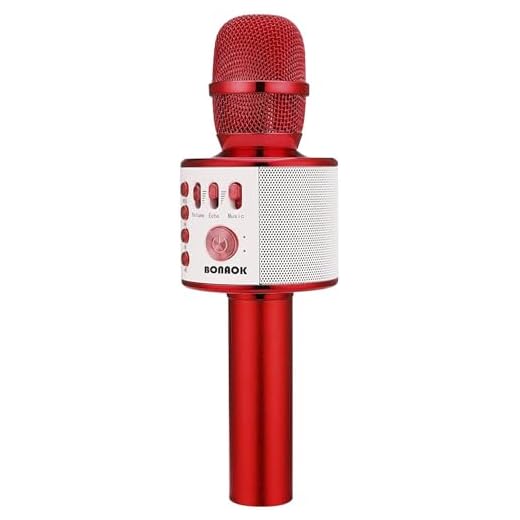 BONAOK Bluetooth Karaoke Microphone, Portable Mic for Adults Kids