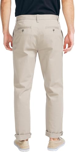 Nautica Men's Classic Fit Flat Front Stretch Solid Chino Deck Pants,2